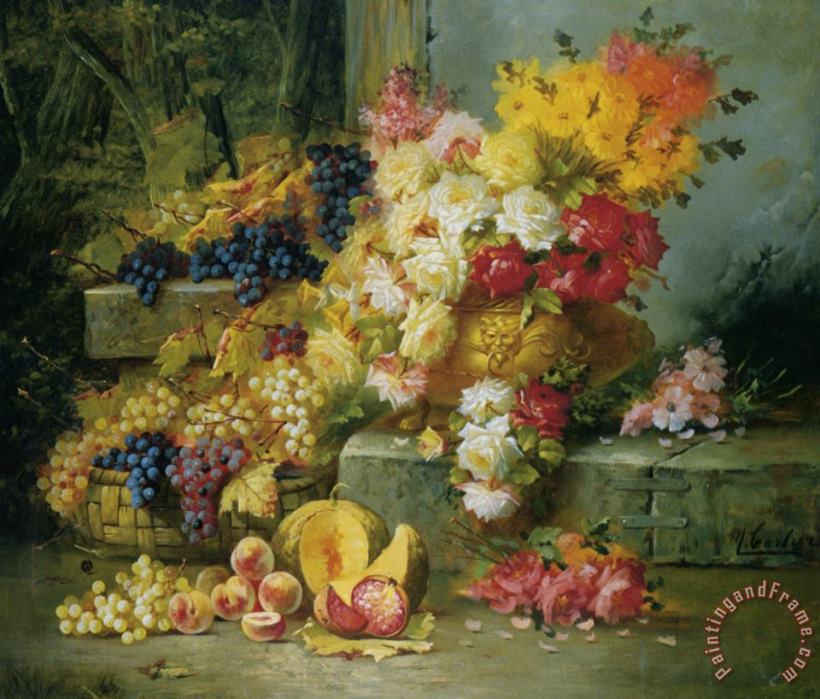 Still Life with Grapes painting - Modeste Carlier Still Life with Grapes Art Print