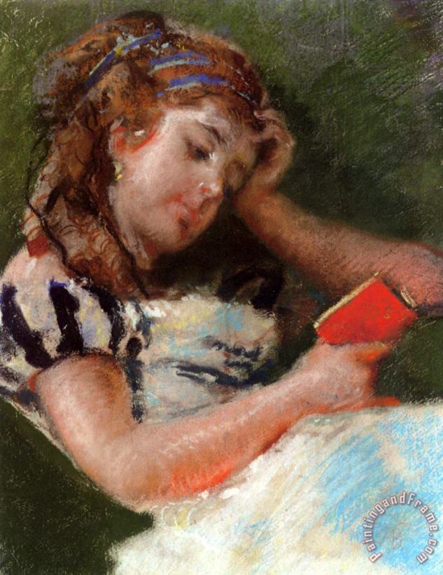 Mose Bianchi A Young Girl Reading Art Painting