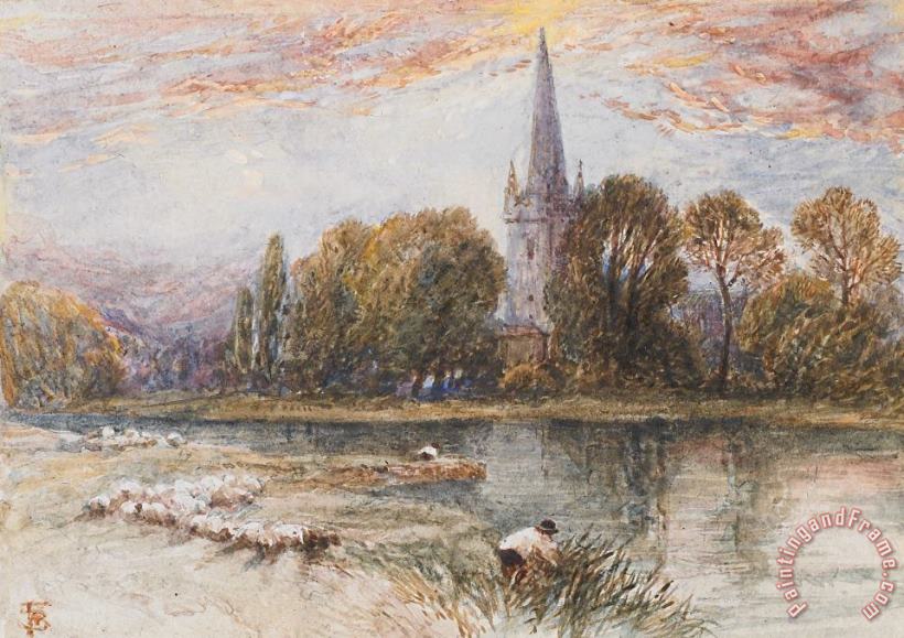 Myles Birket Foster Holy Trinity Church On The Banks If The River Avon Stratford Upon Avon Art Print