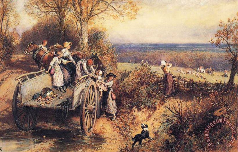 Myles Birket Foster, R.w.s A Peep at The Hounds, Here They Come! Art Print