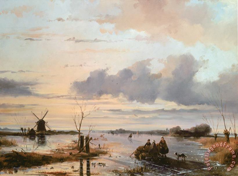 Late Winter In Holland painting - Nicholas Jan Roosenboom Late Winter In Holland Art Print