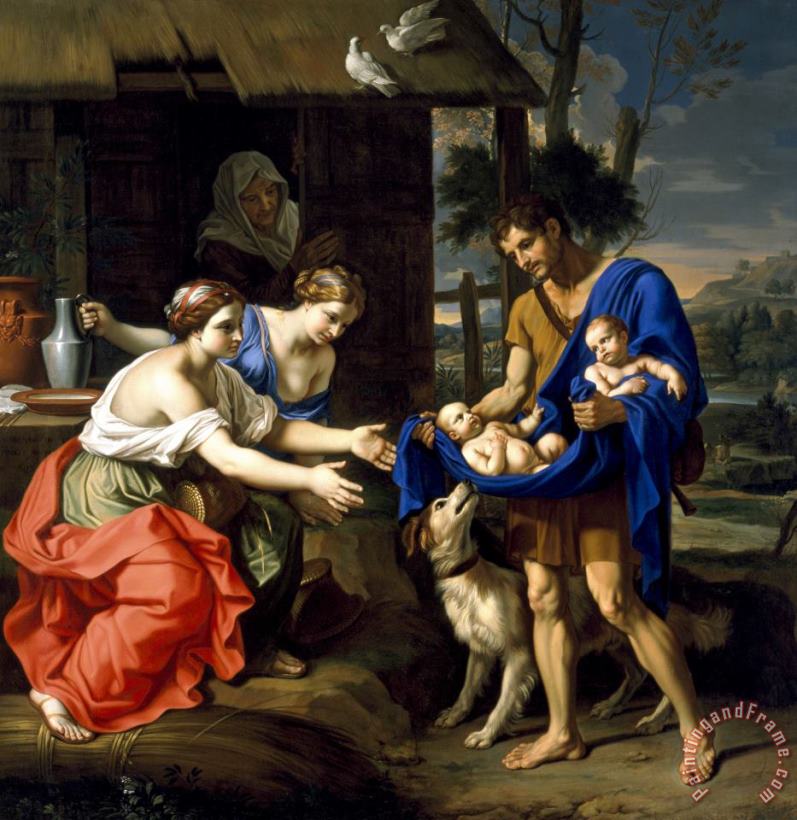 The Shepherd Faustulus Bringing Romulus And Remus to His Wife painting - Nicholas Mignard The Shepherd Faustulus Bringing Romulus And Remus to His Wife Art Print
