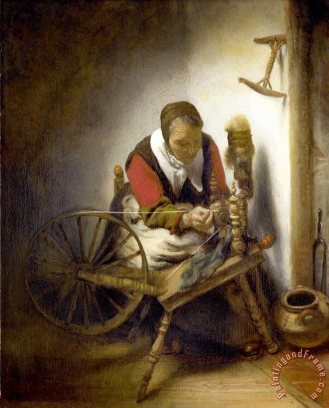 Nicolaes Maes The Spinner, a Niddy Noddy Hanging on The Wall Art Painting
