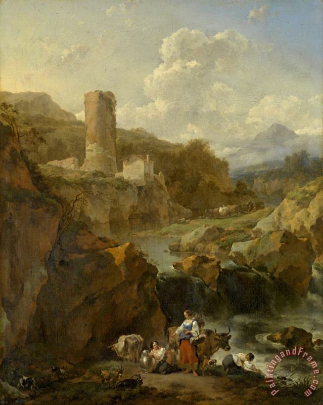 Nicolaes Pietersz Berchem Italian Landscape Art Painting