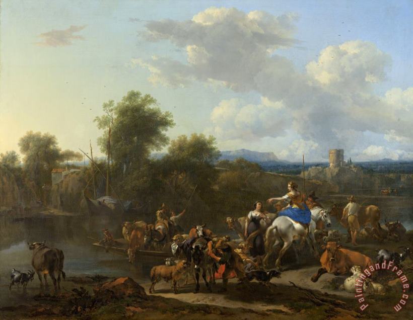 Nicolaes Pietersz Berchem The Cattle Ferry Art Painting