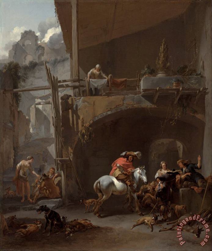 Nicolaes Pietersz Berchem The Return From The Hunt Art Painting