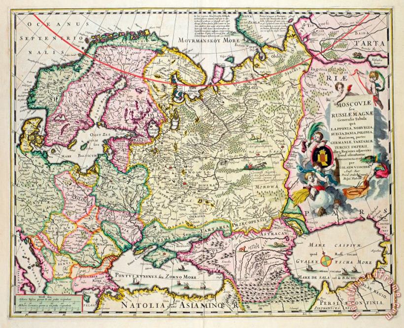 Map of Asia Minor painting - Nicolaes Visscher Map of Asia Minor Art Print