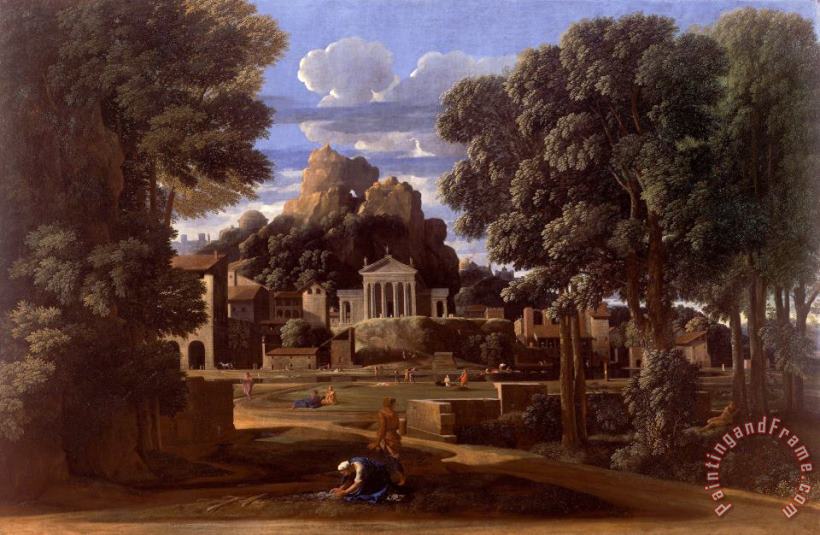 Nicolas Poussin Landscape with The Ashes of Phocion Art Painting