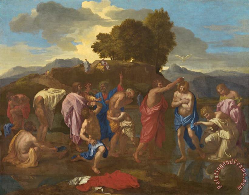 The Baptism Of Christ painting - Nicolas Poussin The Baptism Of Christ Art Print