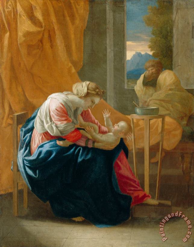 The Holy Family painting - Nicolas Poussin The Holy Family Art Print