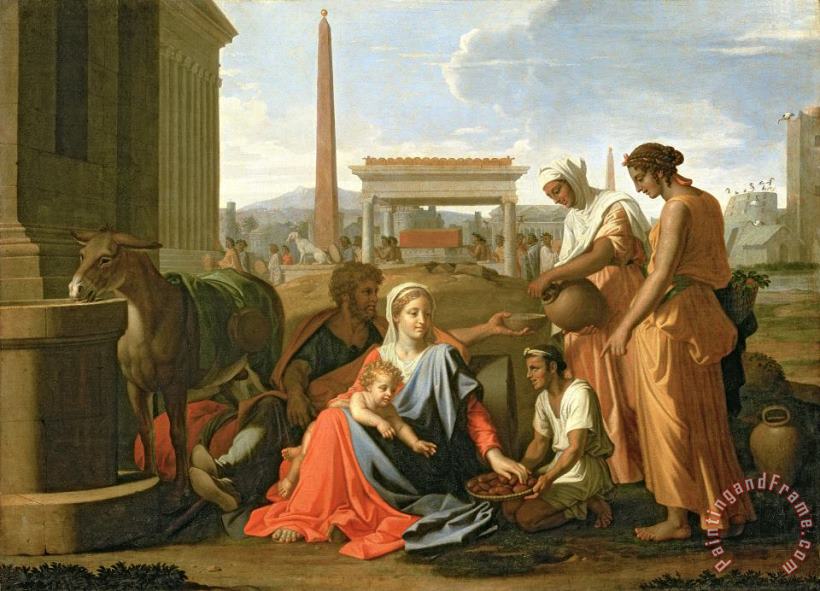 The Rest on the Flight into Egypt painting - Nicolas Poussin The Rest on the Flight into Egypt Art Print