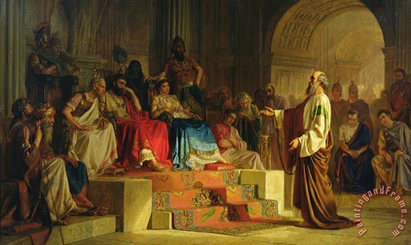 Trial of the Apostle Paul painting - Nikolai K Bodarevski Trial of the Apostle Paul Art Print
