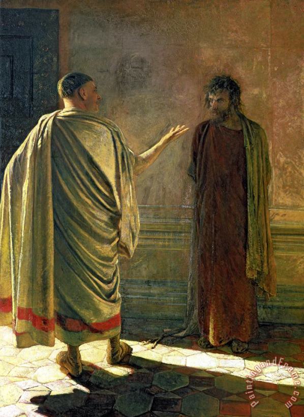 Nikolai Nikolaevich Ge What Is Truth Christ And Pilate Art Painting