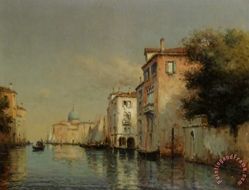 Noel Bouvard A Gondola on a Venetian Canal Art Print