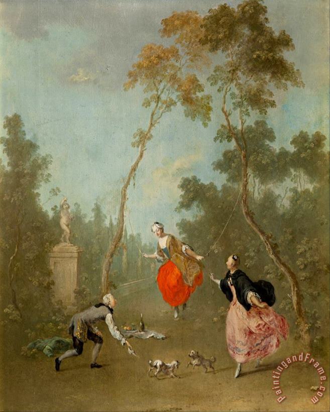 Norbert Grund Lady on a Swing Art Painting