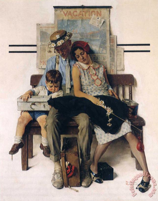 Family Home From Vacation painting - Norman Rockwell Family Home From Vacation Art Print