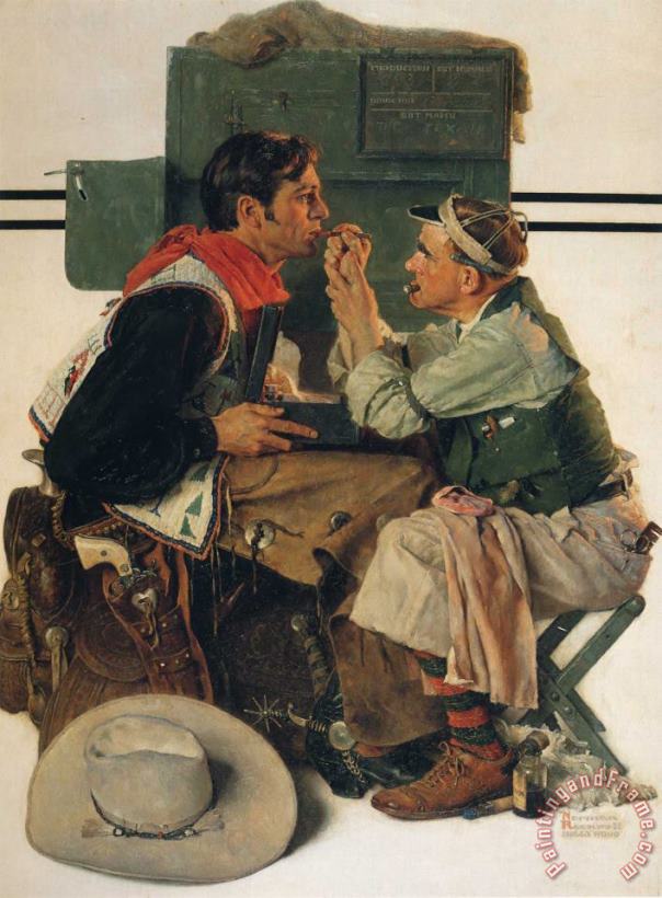 Norman Rockwell Gary Cooper As The Texan 1930 Art Painting