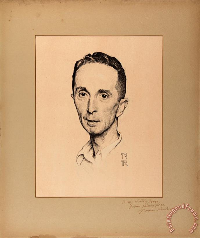 Norman Rockwell Self Portrait 1920 Art Print