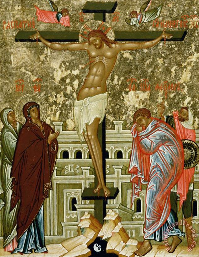 Novgorod School The Crucifixion Of Our Lord Art Print