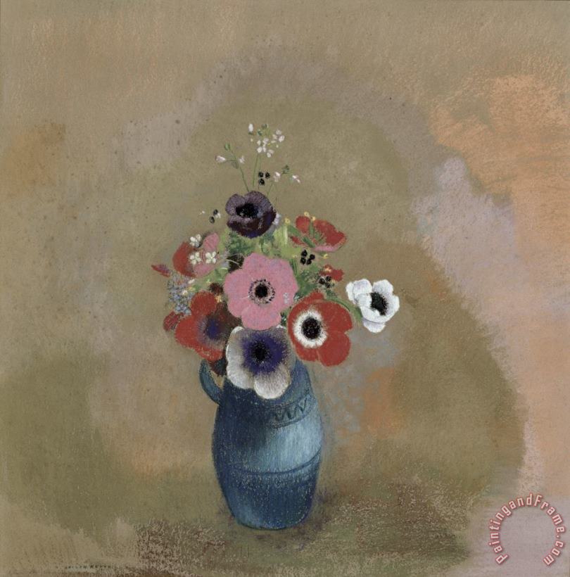 Bouquet Of Anemones painting - Odilon Redon Bouquet Of Anemones Art Print