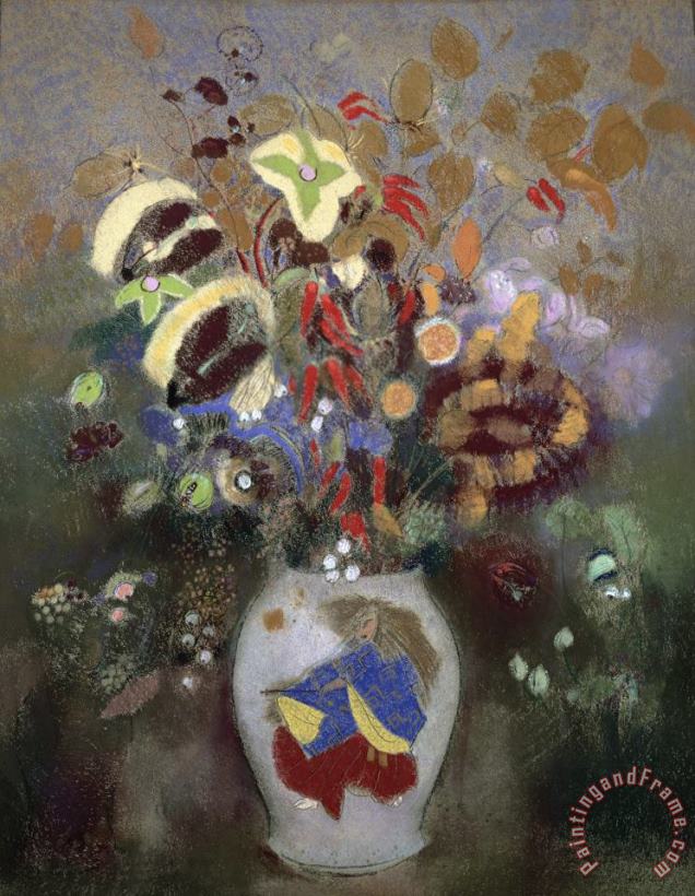 Still Life of a Vase of Flowers painting - Odilon Redon Still Life of a Vase of Flowers Art Print