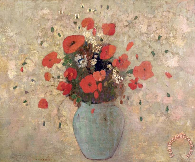 Vase Of Poppies painting - Odilon Redon Vase Of Poppies Art Print