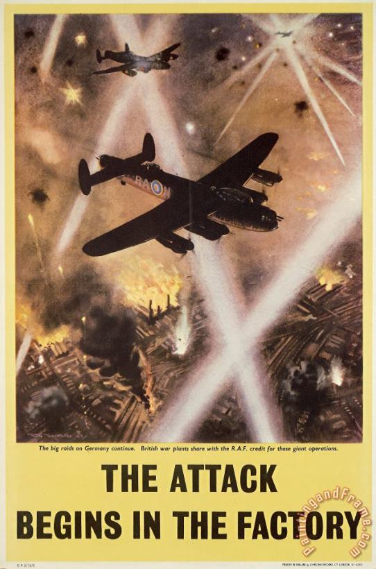 Others Attack Begins In Factory Propaganda Poster From World War II Art Print