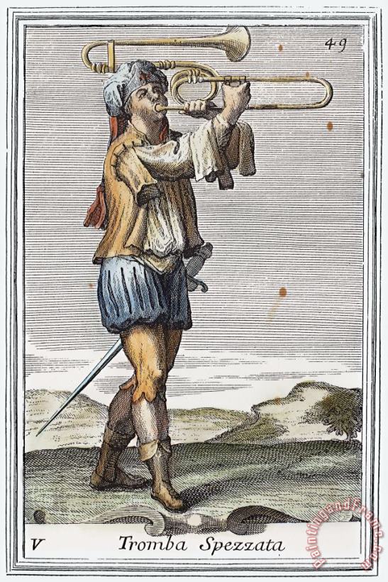 Bass Trombone, 1723 painting - Others Bass Trombone, 1723 Art Print