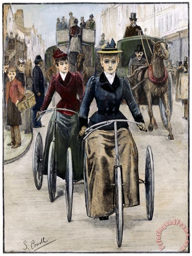 Others Bicycling Women, 1892 Art Painting