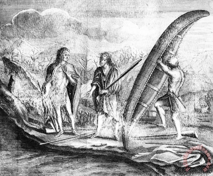 Others Birchbark Canoe, 1738 Art Painting