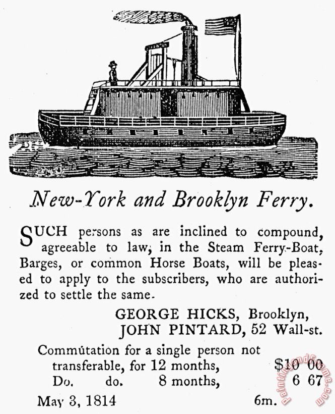 Brooklyn Ferry, 1814 painting - Others Brooklyn Ferry, 1814 Art Print