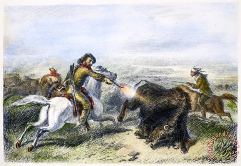 Others Buffalo Hunting, 1870 painting - Buffalo Hunting, 1870 print for