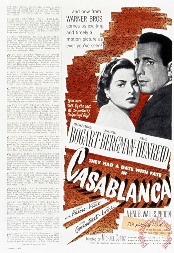 Casablanca, 1942 painting - Others Casablanca, 1942 Art Print