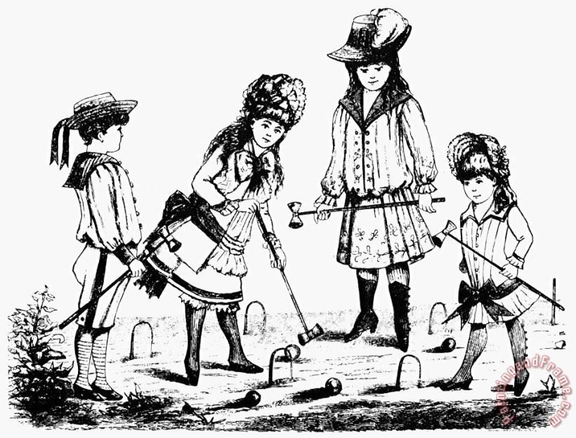 Children Playing Croquet painting - Others Children Playing Croquet Art Print