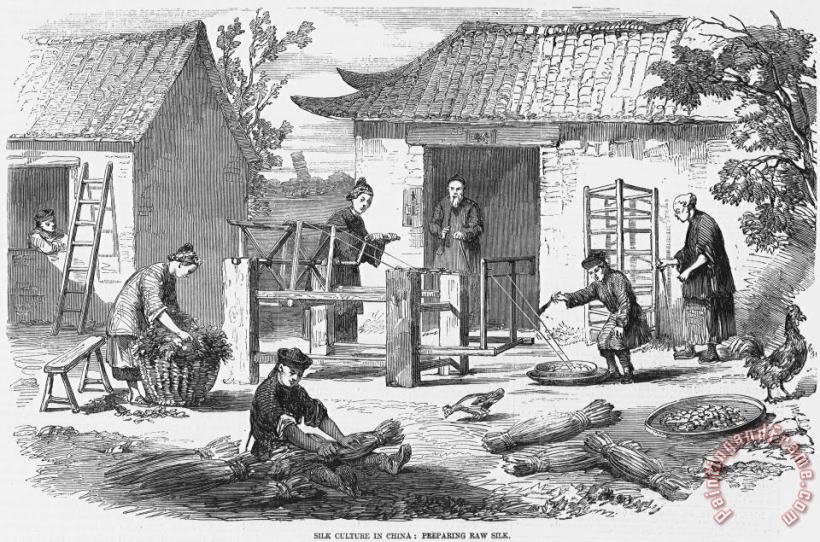 China: Silk Industry, 1857 painting - Others China: Silk Industry, 1857 Art Print