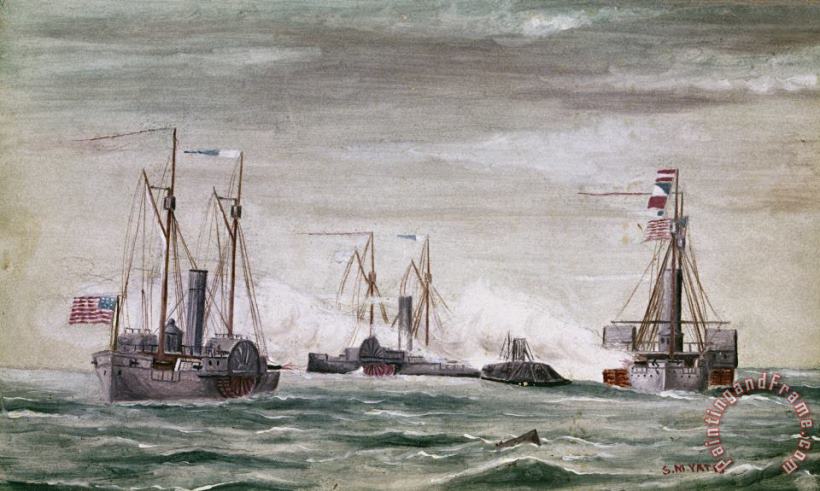 Others Civil War: Naval Battle Art Painting