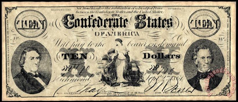 Confederate Banknote painting - Others Confederate Banknote Art Print