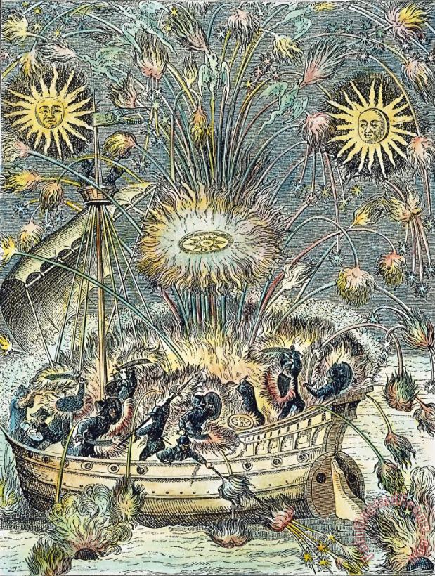 Fireworks, 1630 painting - Others Fireworks, 1630 Art Print