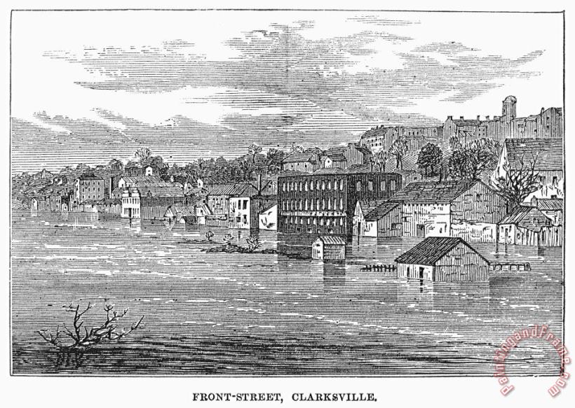 Flood: Clarksville, 1874 painting - Others Flood: Clarksville, 1874 Art Print
