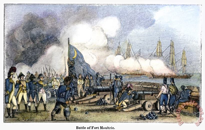 Fort Moultrie Battle, 1776 painting - Others Fort Moultrie Battle, 1776 Art Print