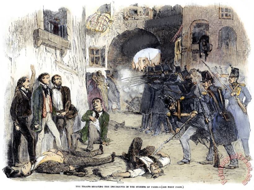 France: Paris Riot, 1851 painting - Others France: Paris Riot, 1851 Art Print