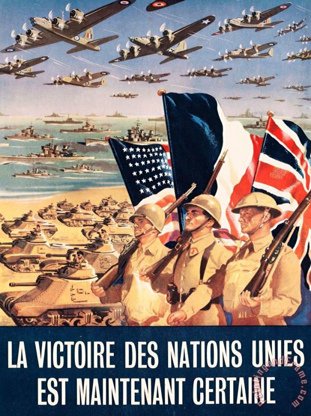 French Propaganda Poster Published In Algeria From World War II 1943 painting - Others French Propaganda Poster Published In Algeria From World War II 1943 Art Print