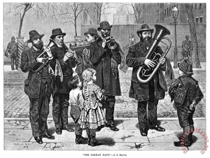 Others German Street Band, 1879 Art Painting