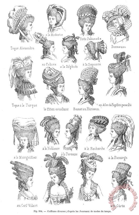 HAIRSTYLE, 18th CENTURY painting - Others HAIRSTYLE, 18th CENTURY Art Print