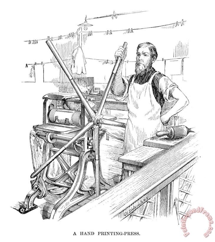 Others Hand Printing-press, 1890 Art Painting