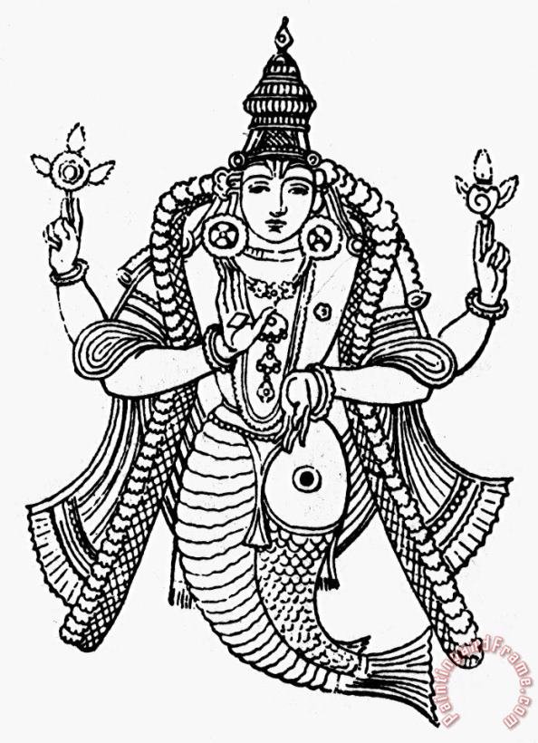 Hinduism: Vishnu painting - Others Hinduism: Vishnu Art Print