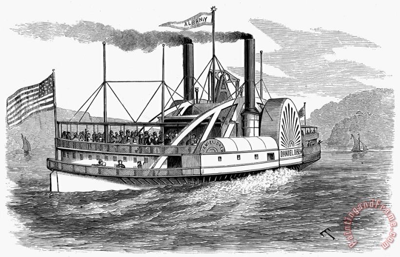 Others Hudson River Steamboat Art Painting