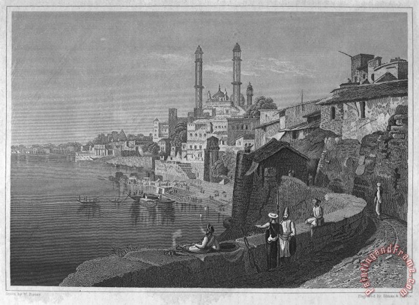 Others INDIA: BENARES, c1840 Art Painting