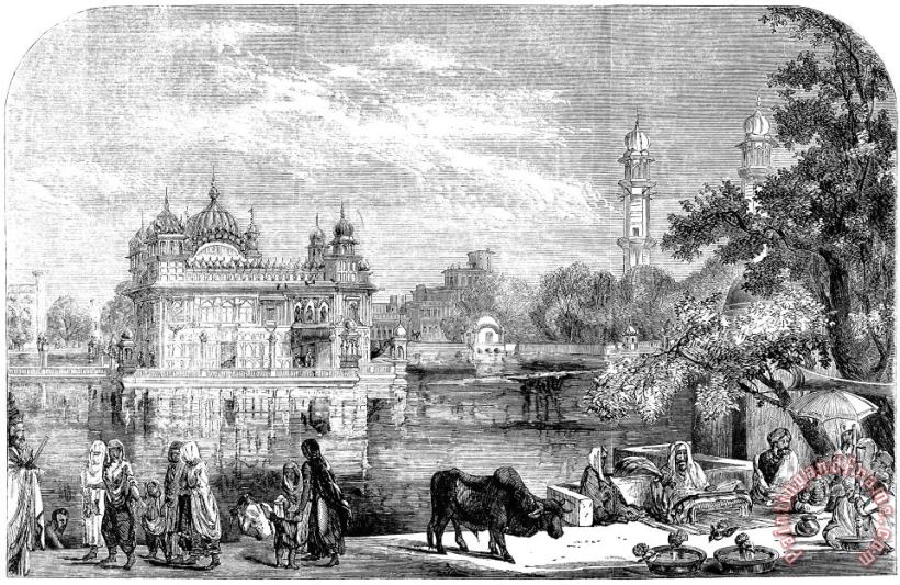 India: Golden Temple, 1858 painting - Others India: Golden Temple, 1858 Art Print