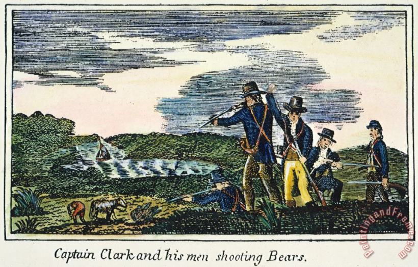 LEWIS & CLARK: BEARS, 1800s painting - Others LEWIS & CLARK: BEARS, 1800s Art Print